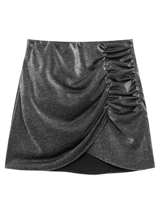Zdjęcie produktu Spódnica mini PULL&BEAR metaliczna czerń