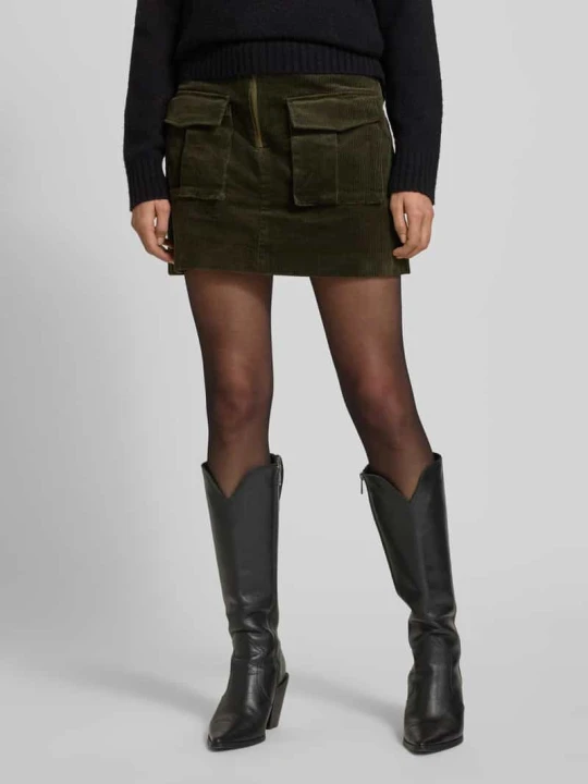 Zdjęcie produktu Spódnica mini rozkloszowana z mieszanki bawełny Tommy Hilfiger Khaki