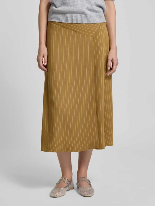 Zdjęcie produktu Spódnica mini rozkloszowana z mieszanki wiskozy model ‘TRUDY’ MAX&Co. Camel