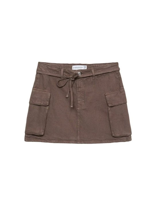 Zdjęcie produktu Spódnica mini Stradivarius ciemnobrązowy