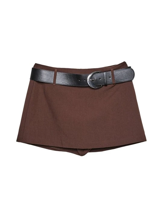 Zdjęcie produktu Spódnica mini Stradivarius ciemnobrązowy