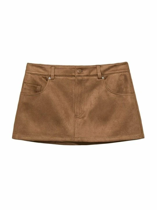 Zdjęcie produktu Spódnica mini Stradivarius wielbłądzi