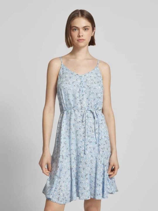 Zdjęcie produktu Spódnica mini taliowana z paskiem w talii model ‘NYA’ Pieces Jasnoniebieski
