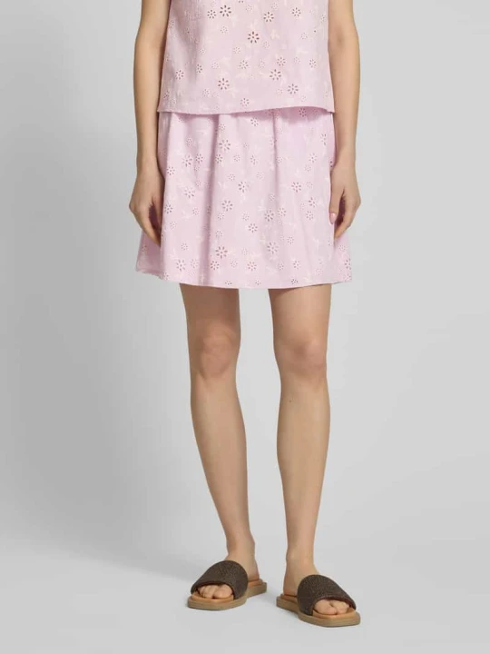 Zdjęcie produktu Spódnica mini w kroju regular fit z czystej bawełny model 'BANNA' Pieces Jasnoróżowy