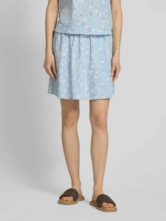 Zdjęcie produktu Spódnica mini w kroju regular fit z czystej bawełny model 'BANNA' Pieces Jasnoniebieski