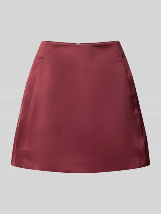 Zdjęcie produktu spódnica mini z wykończeniem z satyny model 'SLWELARA' Selected Bordowy