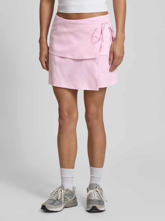 Zdjęcie produktu spódnica mini z dodatkiem lnu model 'Sina' JJXX Różowy