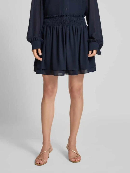 Zdjęcie produktu Spódnica mini z fakturą krepy model ‘SMILE’ Essentiel Antwerp Granatowy