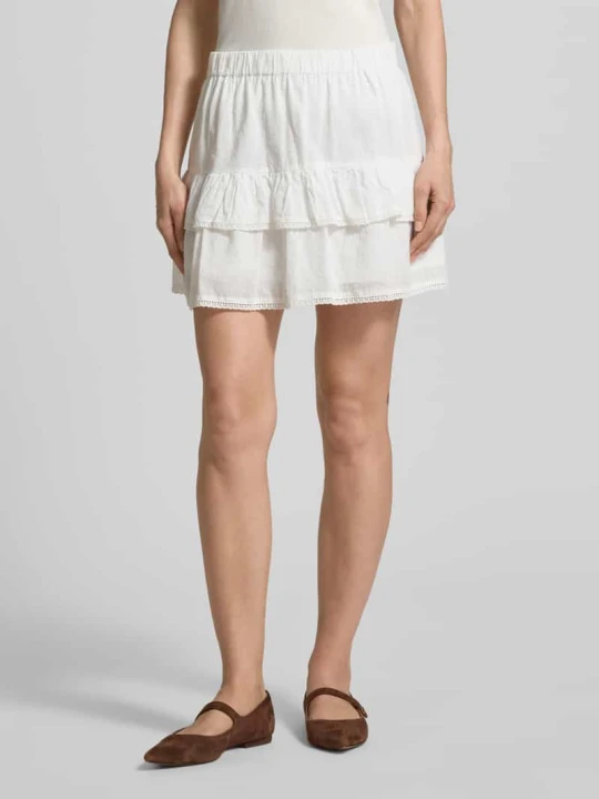 Zdjęcie produktu Spódnica mini z falbaną z czystej bawełny 'TRINE' Vero Moda Biały