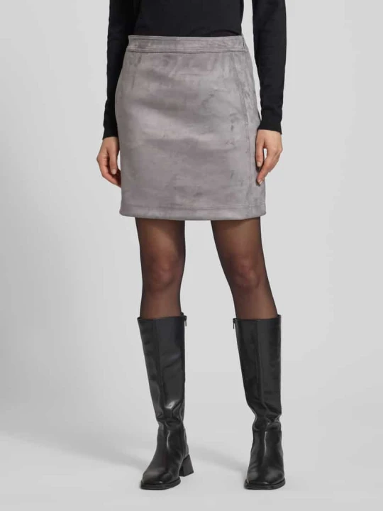 Zdjęcie produktu Spódnica mini z imitacji skóry model ‘Relvina cozy’ Opus Jasnoszary melanż