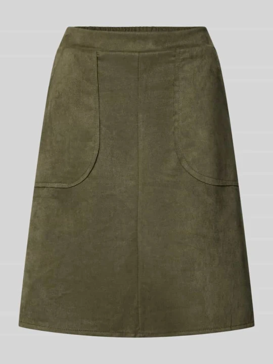 Zdjęcie produktu spódnica mini z materiał skóropodobny model 'Ha44rperr' ZABAIONE Khaki