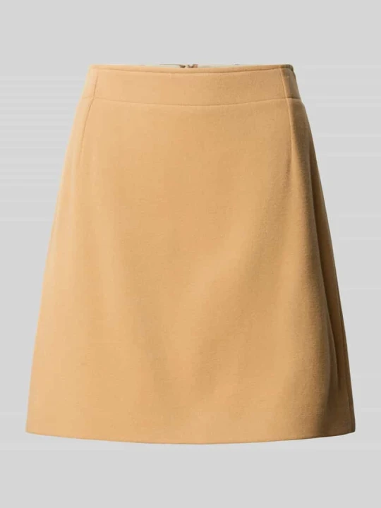 Zdjęcie produktu Spódnica mini z mieszanki wełny z tylnym zamkiem błyskawicznym Windsor Camel