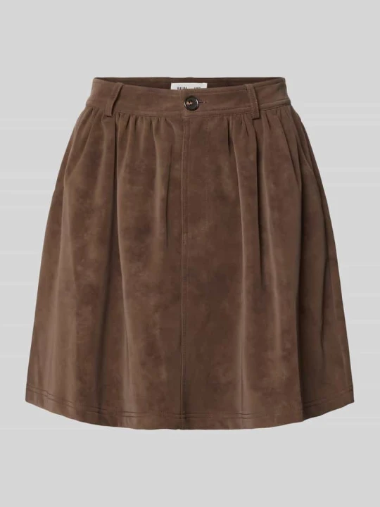 Zdjęcie produktu spódnica mini z mieszanki wiskozy model 'Shea' BAUM & PFERDGARTEN Orzechowy