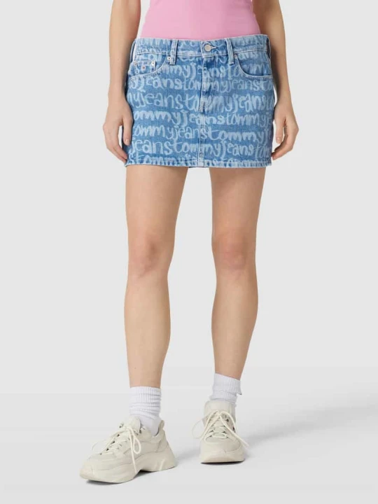 Zdjęcie produktu Spódnica mini z nadrukiem z logo model ‘SOPHIE’ Tommy Jeans Jeansowy niebieski