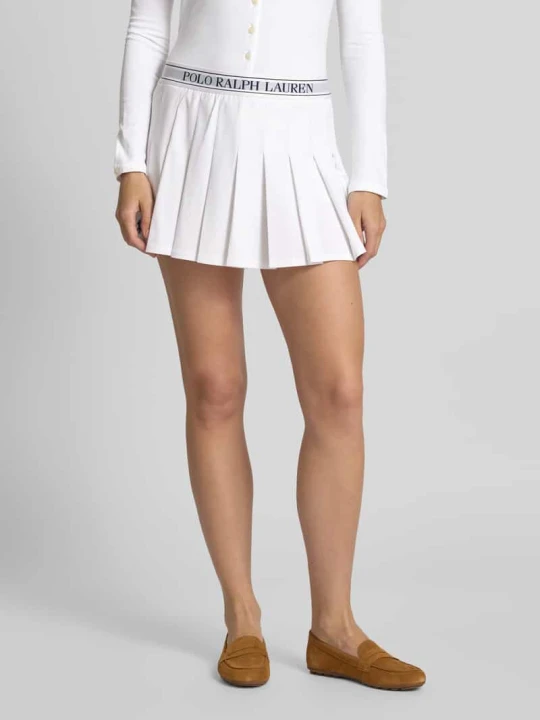 Zdjęcie produktu Spódnica mini z plisami i elastycznym pasem Polo Ralph Lauren Biały