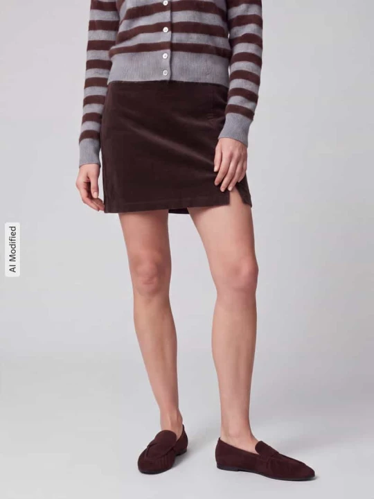 Zdjęcie produktu Lekko rozszerzana spódnica mini z mieszanka bawełny model 'FLORA' Only Czekoladowy