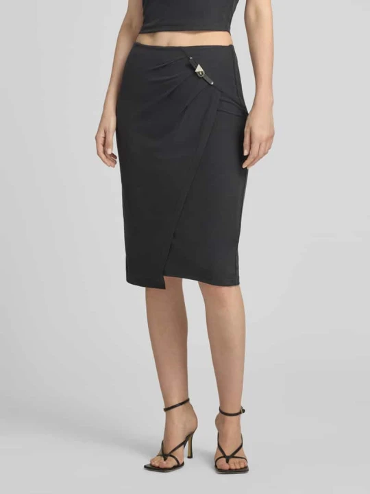 Zdjęcie produktu Spódnica o kroju slim fit w długości do kolan model 'Karole' Guess Czarny