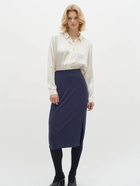 Zdjęcie produktu Spódnica ołówkowa InWear granatowy melanż
