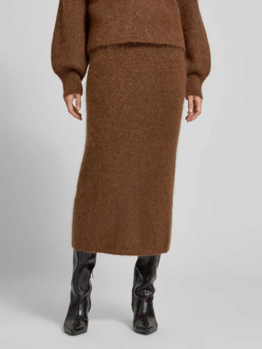 Zdjęcie produktu Spódnica ołówkowa o długości midi z mieszanki moheru Style Icon Collection Orzechowy