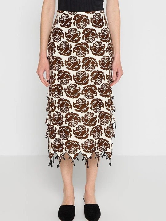 Zdjęcie produktu Spódnica ołówkowa Tory Burch brązowy