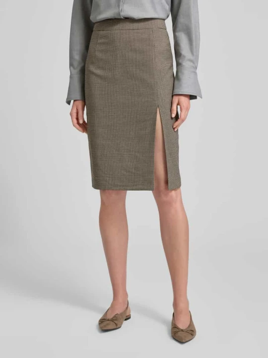 Zdjęcie produktu Spódnica ołówkowa ze wzorem w drobną kratę – curated by Anouk Yve Style Icon Collection Ciemnobrązowy
