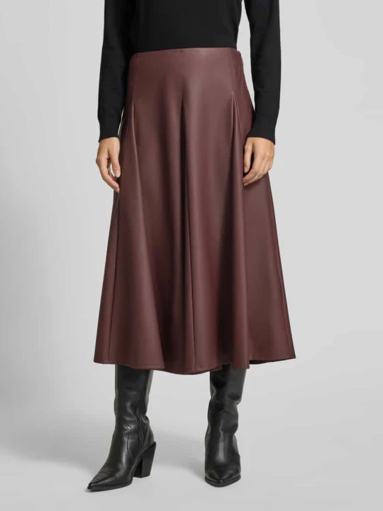 Zdjęcie produktu Spódnica rozkloszowana z imitacji skóry model ‘NOCERA’ MM By Max Mara Oberżynowy