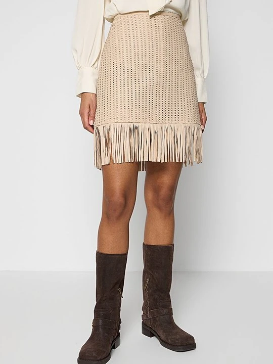 Zdjęcie produktu Spódnica skórzana Lauren Ralph Lauren beżowy