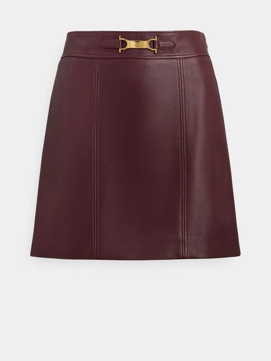 Zdjęcie produktu Spódnica skórzana Lauren Ralph Lauren bordowy