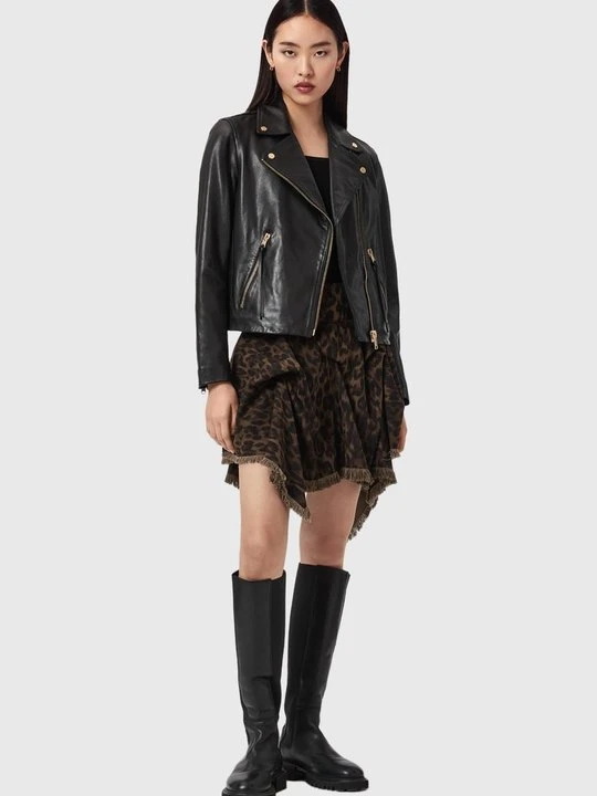 Zdjęcie produktu Spódnica trapezowa AllSaints brązowy melanż