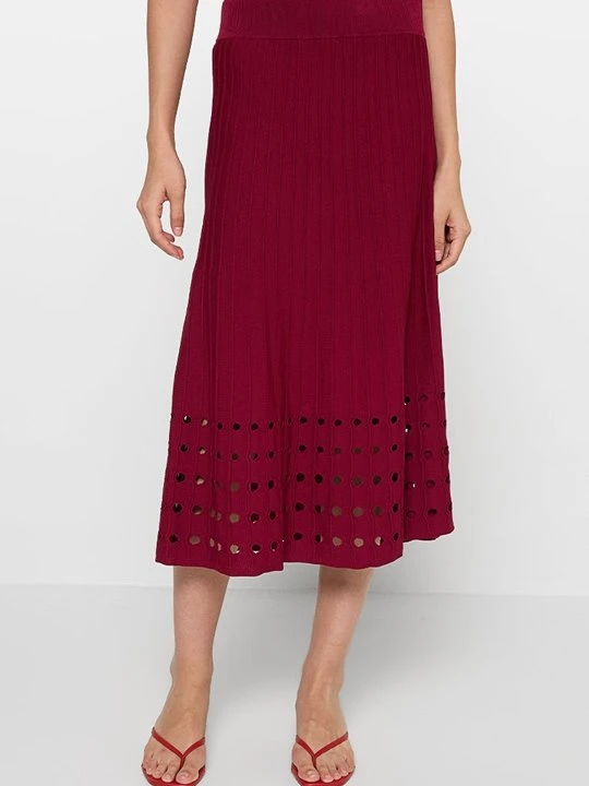 Zdjęcie produktu Spódnica trapezowa DKNY ciemnoczerwony