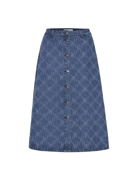 Zdjęcie produktu Spódnica trapezowa Ichi niebieski denim