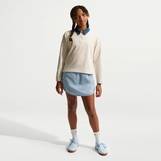 Zdjęcie produktu Spódnica z denimu dla dużych dzieci (dziewcząt) Nike Collection - Niebieski