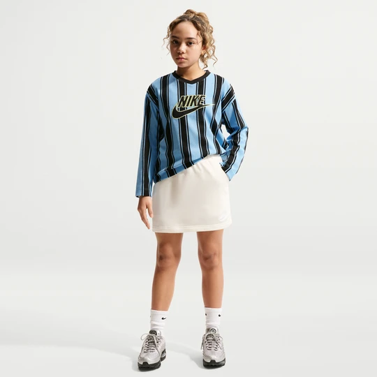 Zdjęcie produktu Spódnica z dzianiny dresowej dla dużych dzieci (dziewcząt) Nike Club - Brązowy