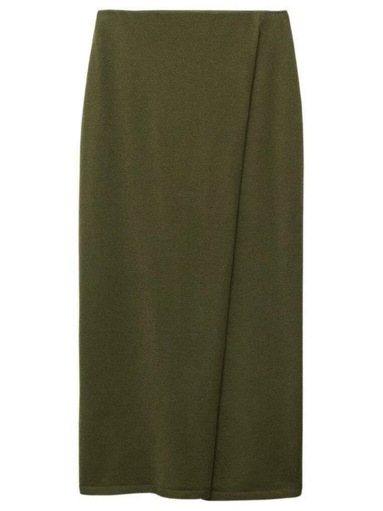 Zdjęcie produktu Spódnica z zakładką Mango khaki