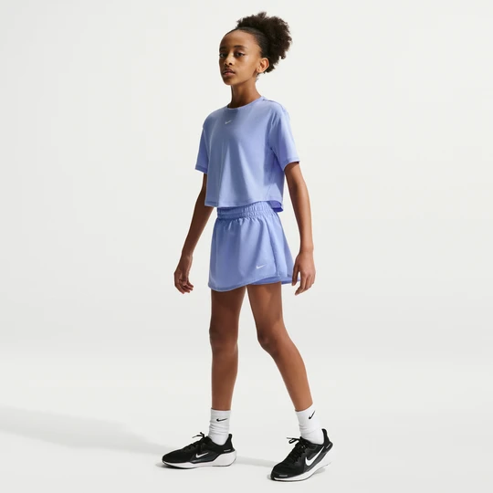 Zdjęcie produktu Spódnico-spodenki z wysokim stanem dla dużych dzieci (dziewcząt) Nike One Dri-FIT - Fiolet