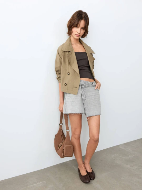 Zdjęcie produktu Spódnicospodenki dżinsowe szary denim - Teen - - MANGO TEEN