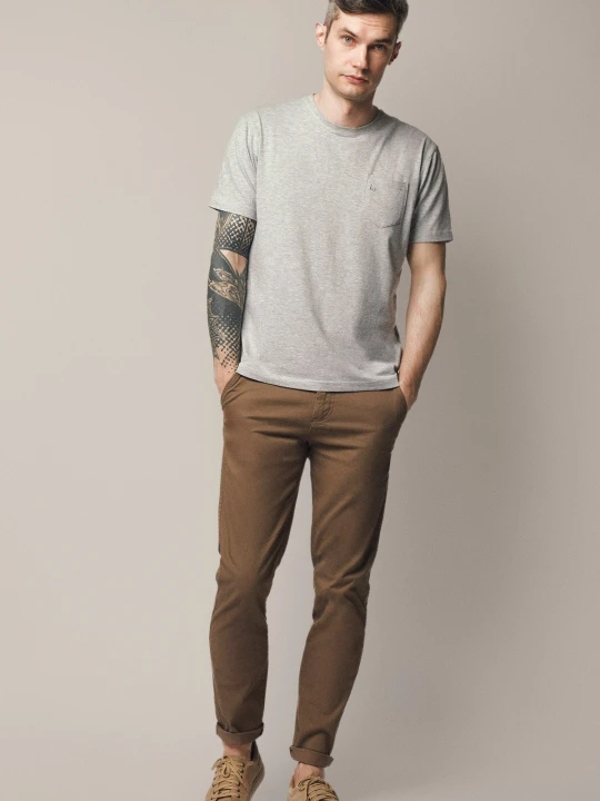 Zdjęcie produktu Spodnie Beżowe z Bawełną Chino Gareth Lancerto