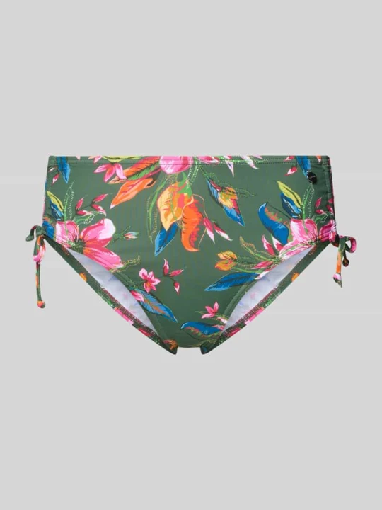 Zdjęcie produktu Figi bikini o kroju slim fit z marszczeniami model 'Malia' Lascana Oliwkowy