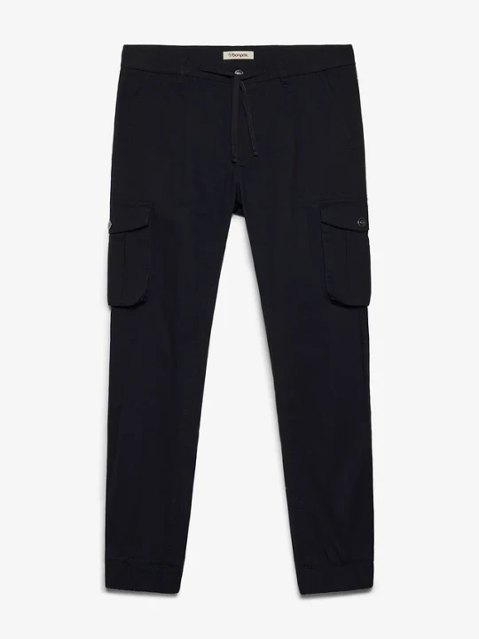 Zdjęcie produktu Spodnie bojówki regular fit z czystej bawełny, tapered fit BonPrix czarny