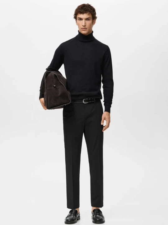Zdjęcie produktu Spodnie Bologna cropped slim fit czarny - Mężczyzna - - MANGO MAN