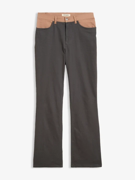 Zdjęcie produktu Spodnie bootcut z elastycznej mieszanki bawełny BonPrix szary