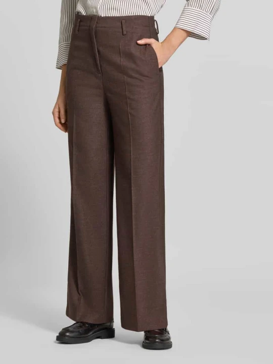 Zdjęcie produktu Spodnie Bootcut z kantami MORE & MORE Ciemnobrązowy