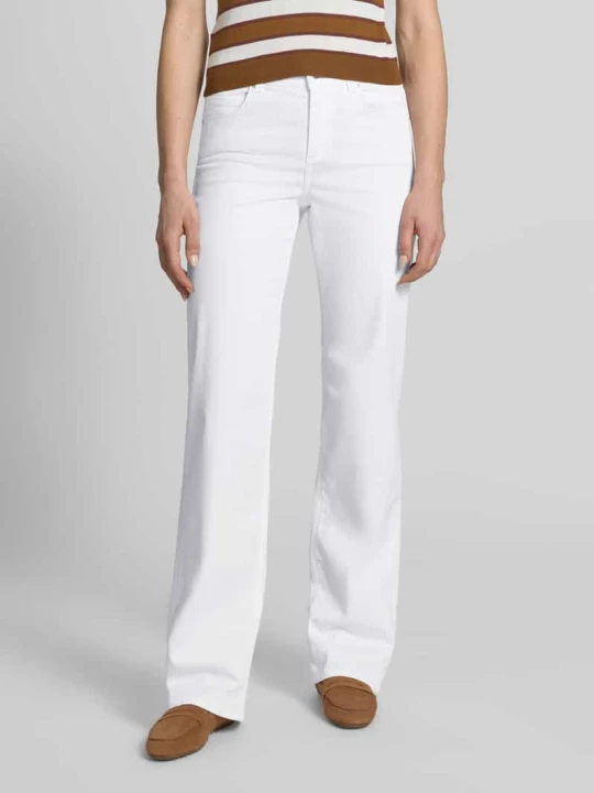 Zdjęcie produktu Spodnie bootcut z kieszeniami w szwach model 'Lara' Angels Biały