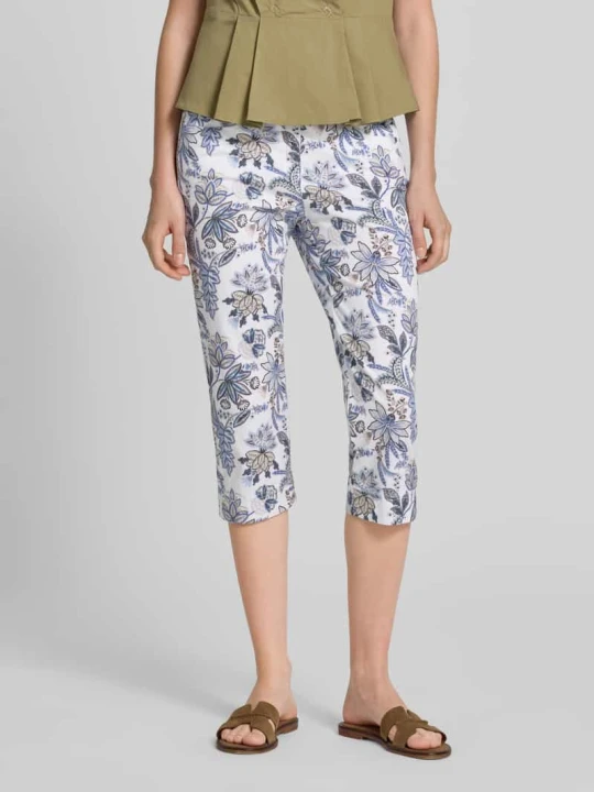 Zdjęcie produktu Spodnie capri o kroju regular fit z mieszanki bawełny model 'LAURA NEW CAPRI' Raphaela By Brax Niebieski