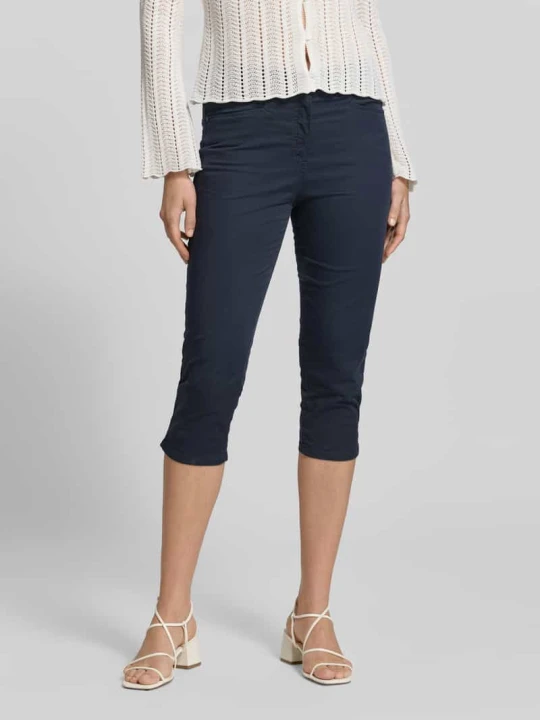 Zdjęcie produktu Spodnie capri w kroju skinny fit z mieszanki bawełny model 'LUCA' Raphaela By Brax Granatowy