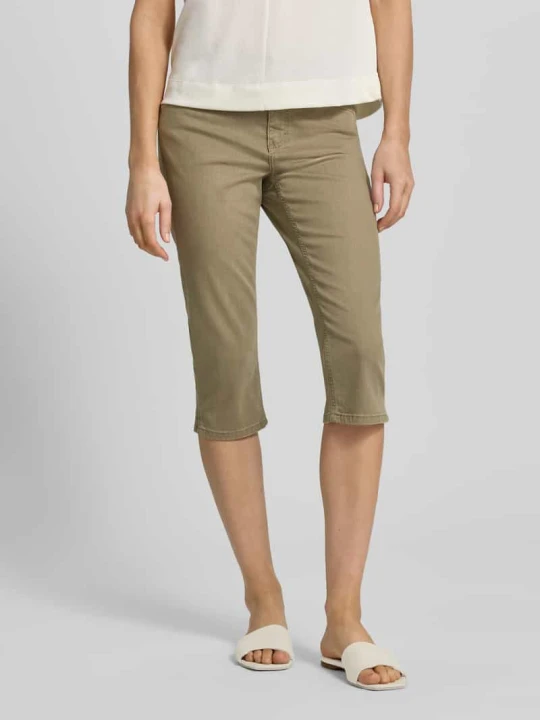 Zdjęcie produktu spodnie capri z elastycznym pasem model 'AnnaCapri Sporty' Angels Khaki