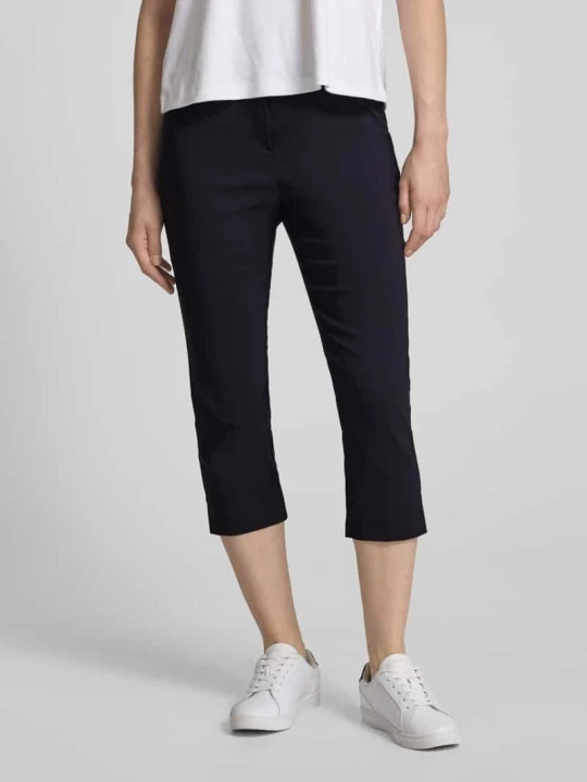 Zdjęcie produktu Spodnie capri z mieszanki wiskozy model ‘INA’ STEHMANN Granatowy