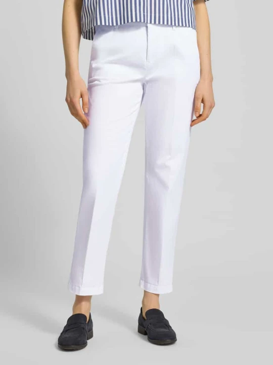Zdjęcie produktu Spodnie capri z pionowymi szwami model 'CAPRI' SEDUCTIVE Złamany biały