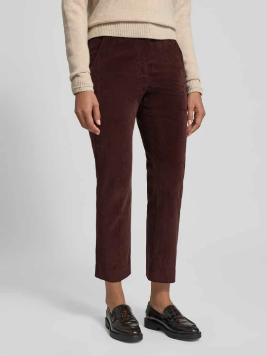 Zdjęcie produktu Spodnie sztruksowe z wysokim stanem model ‘MARRUCA’ Weekend Max Mara Bordowy