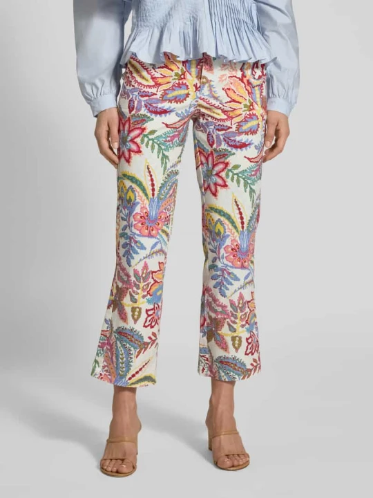 Zdjęcie produktu Spodnie capri w całościowym wzorze milano italy Różowawy